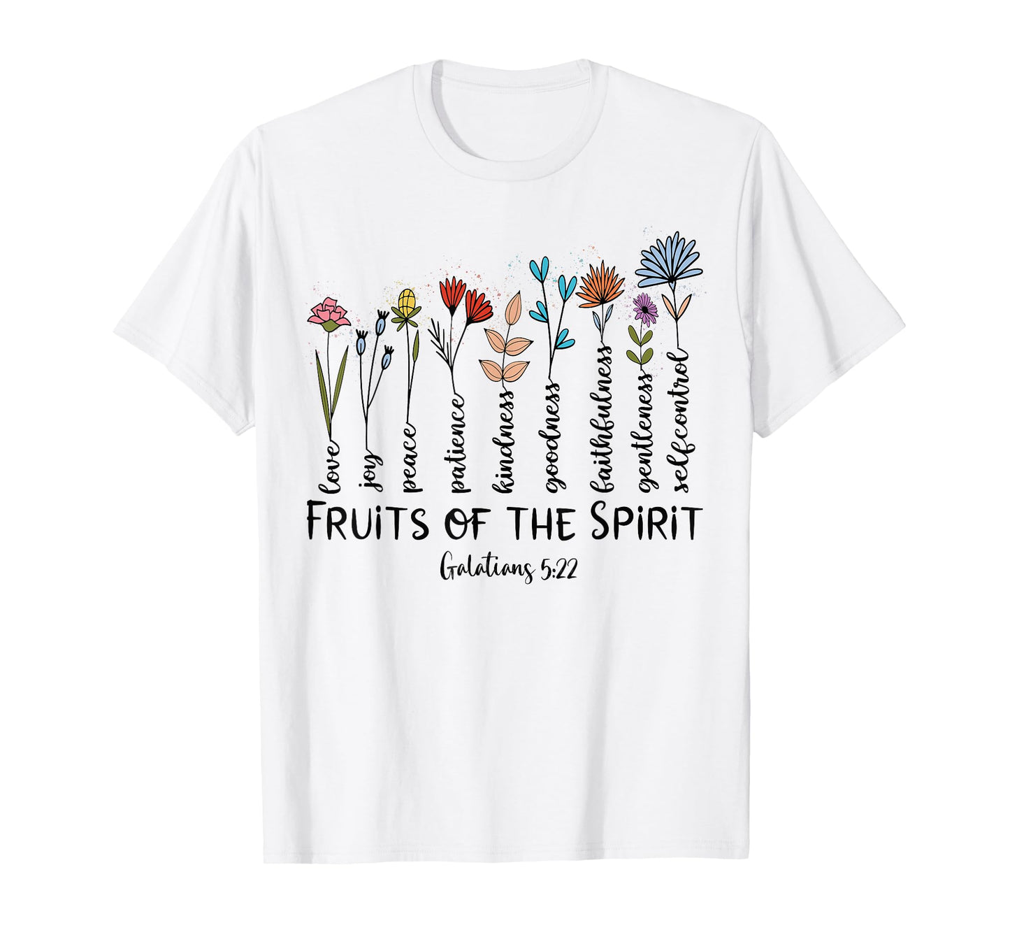 Faith Cross Christ Religious Inspirational Apparel Fruit of The Spirit Christian Faithful Bible Verse Jesus T-Shirt - Grey, Small, Women's Classic Fit, Short Sleeve