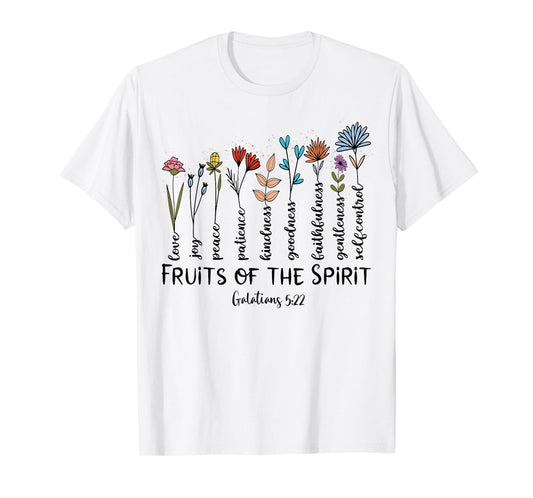 Faith Cross Christ Religious Inspirational Apparel Fruit of The Spirit Christian Faithful Bible Verse Jesus T-Shirt - Grey, Small, Women's Classic Fit, Short Sleeve