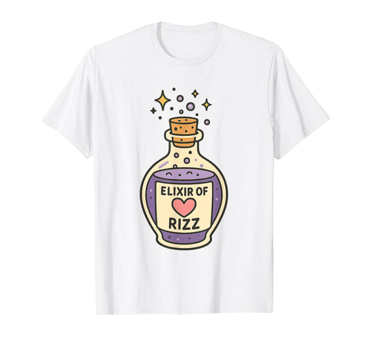 Elixir of Rizz Funny Magic Potion Cute Gamer Slang Meme T-Shirt