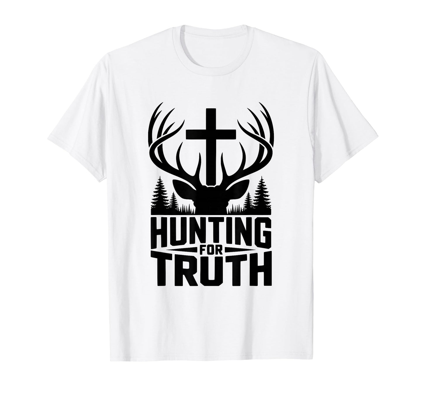 Hunting for Truth Deer Antlers with Cross Christian Outdoors T-Shirt