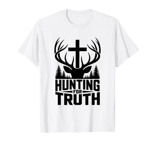 Hunting for Truth Deer Antlers with Cross Christian Outdoors T-Shirt