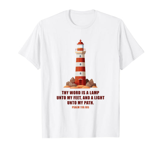Thy Word is a Lamp unto My Feet – Psalm 119:10 Faith Verse T-Shirt