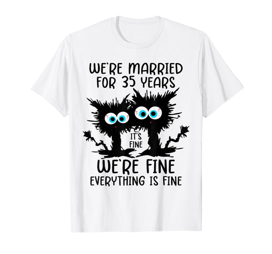 Coral Wedding We're Married For 35 Years T-Shirt