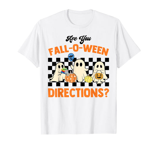 Retro Are You Fall-O-Ween Directions Pumpkin Ghost Halloween T-Shirt