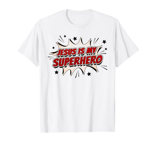 Jesus is My Superhero – Kids & Adult Christian Faith Comic T-Shirt