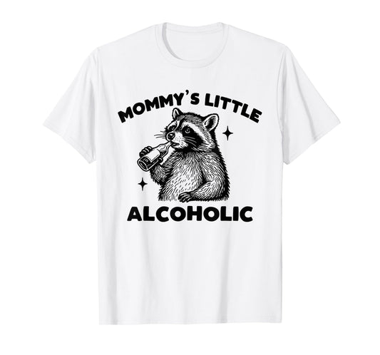 Funny Mommy’s Little Alcoholic Cute Raccoon Meme T-Shirt