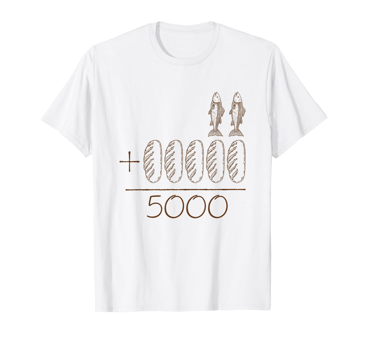 2 Fishes 5 Breads Jesus Feeding The 5000 Christian Bible T-Shirt
