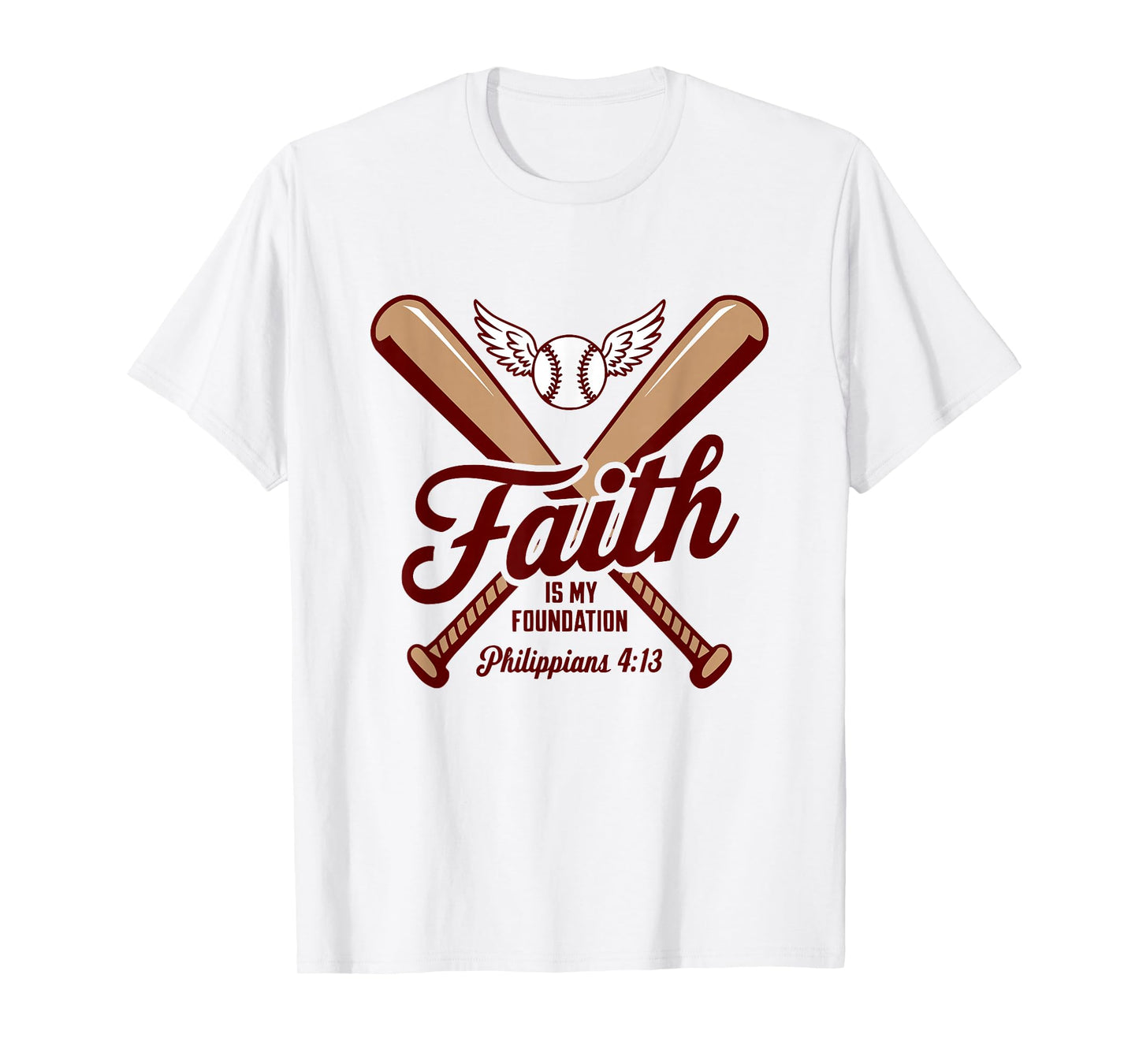 Christian Baseball Player Bible Verse Inspiration Sports T-Shirt