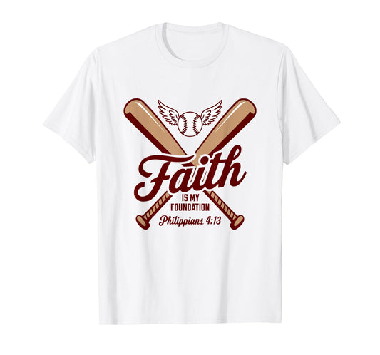 Christian Baseball Player Bible Verse Inspiration Sports T-Shirt