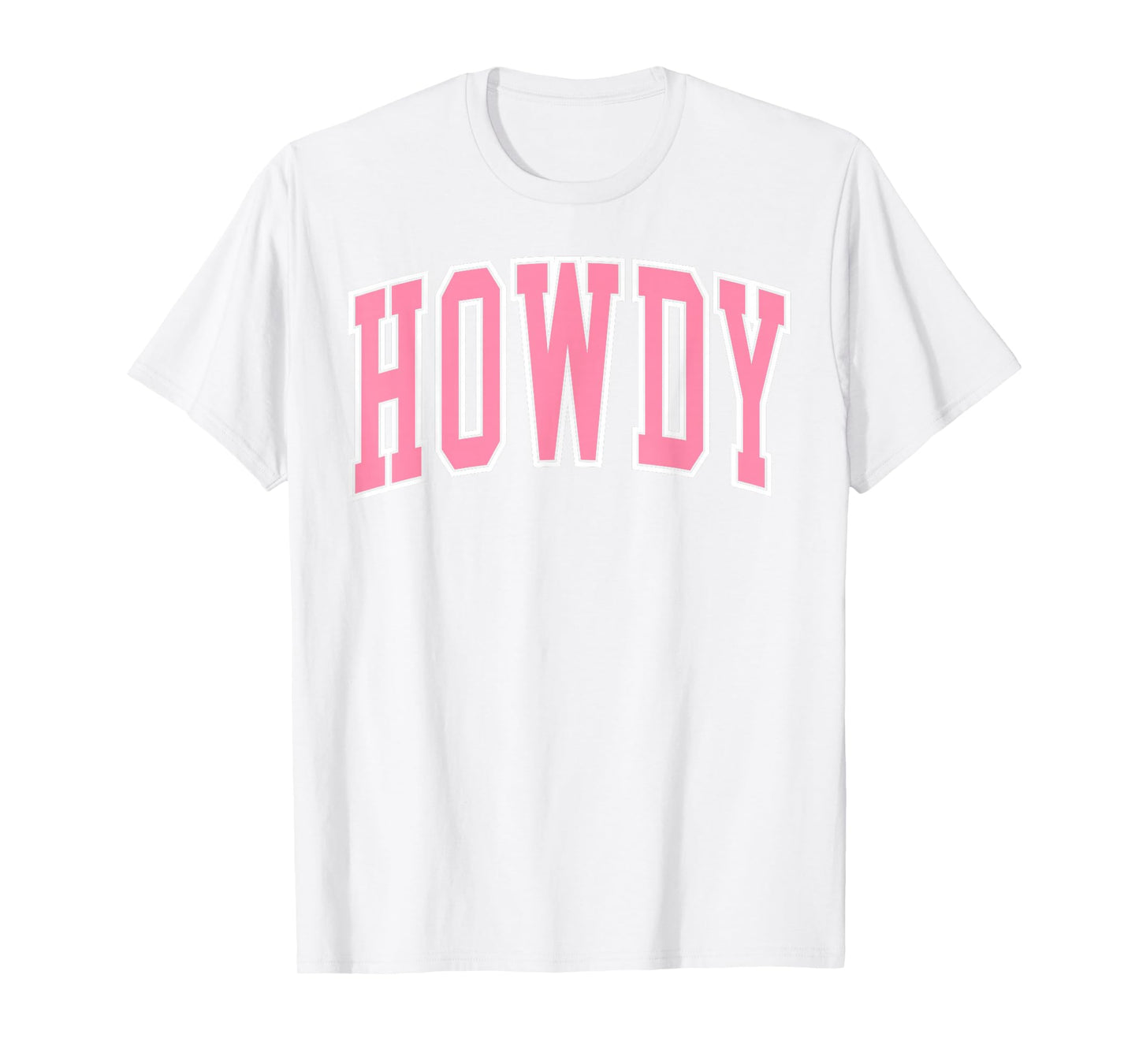 Preppy Cowgirl Varsity Pink Howdy Western Women Girls T-Shirt
