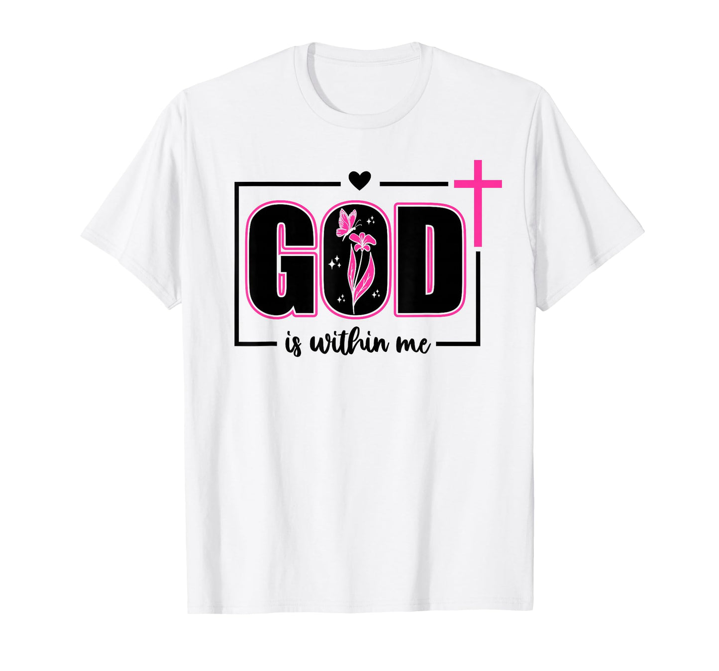 God is Within Me Will I Not Fall Pink Psalm 46:5 Bible Verse T-Shirt