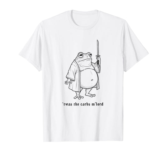 Funny Toad Frog 'TWAS The Carbs M'lord Vintage Meme T-Shirt
