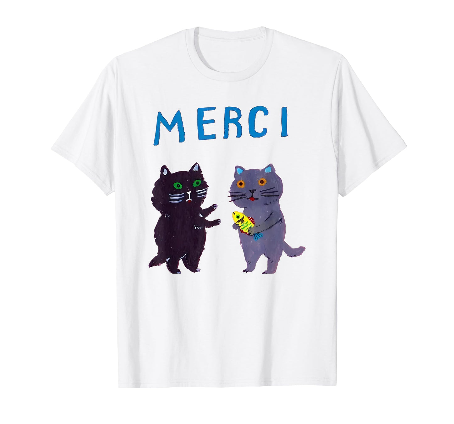merci cat funny T-Shirt for Men Women