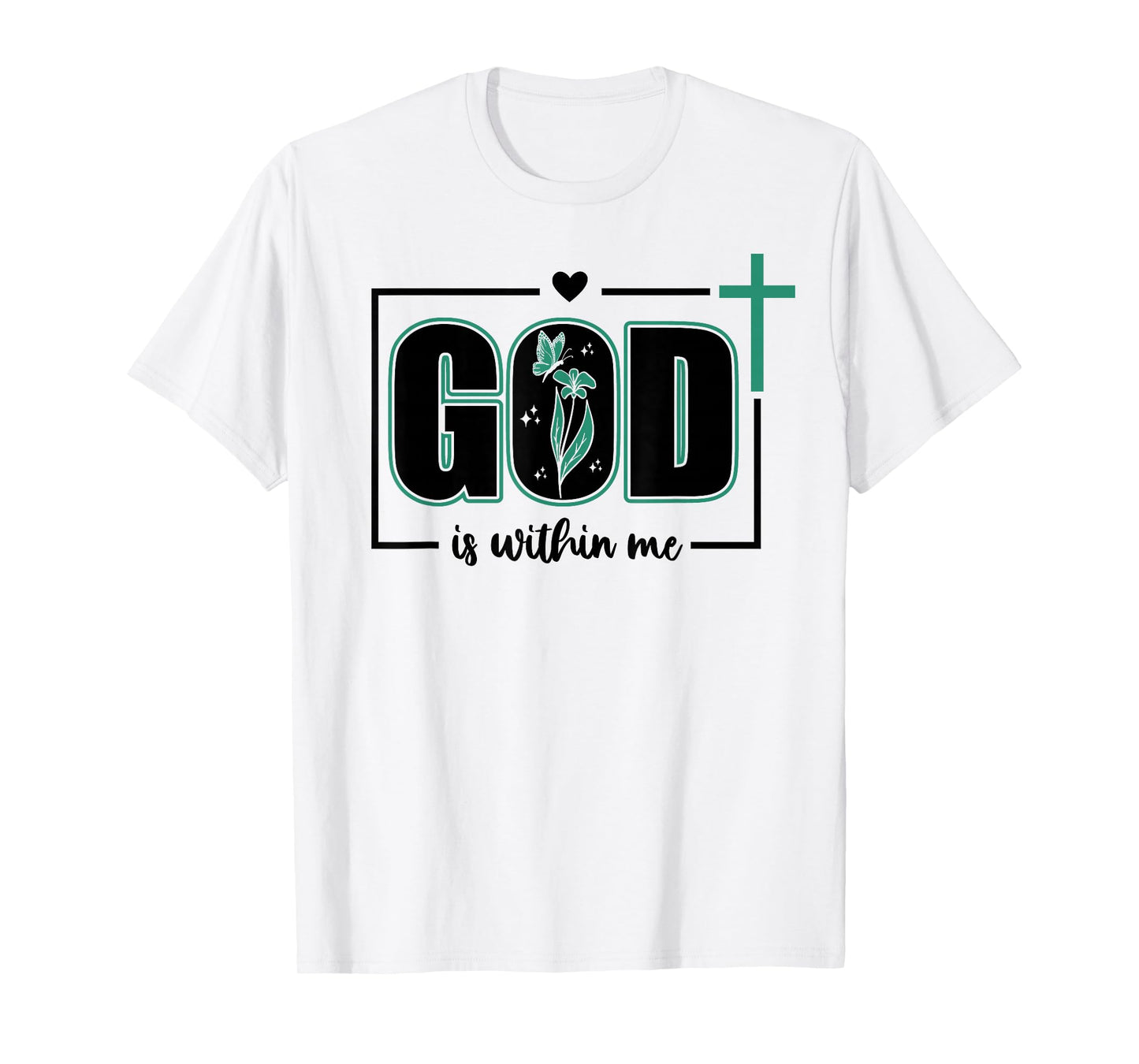 God is Within Me Will I Not Fall Psalm 46:5 Bible Verse Sage T-Shirt