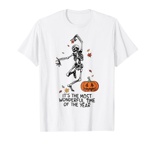 It's The Most Wonderful Time Of The Year Skeleton Halloween T-Shirt