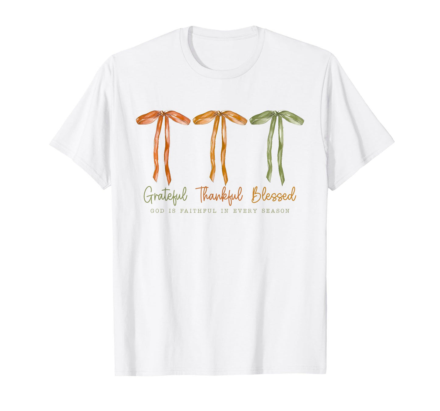 Grateful Thankful Blessed Thanksgiving Autumn for Kids Women T-Shirt