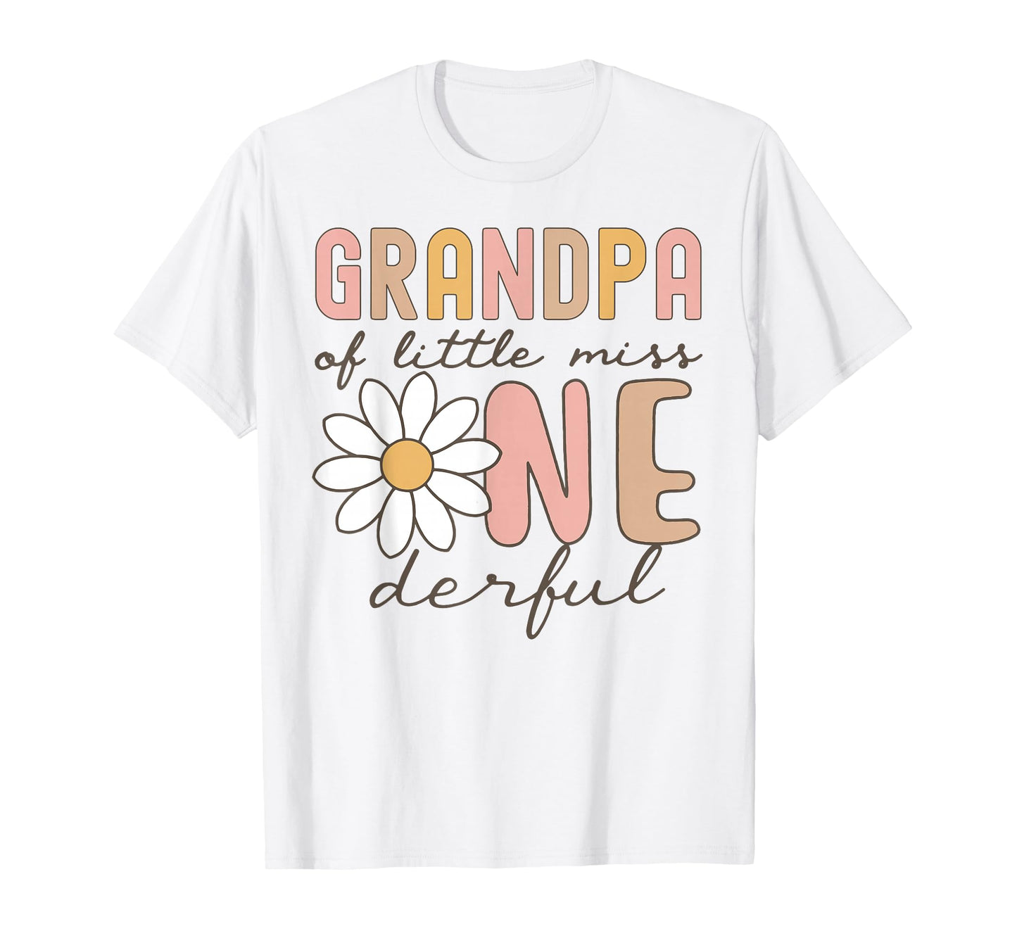 Grandpa of Little Miss Onederful First Birthday Daisy Family T-Shirt