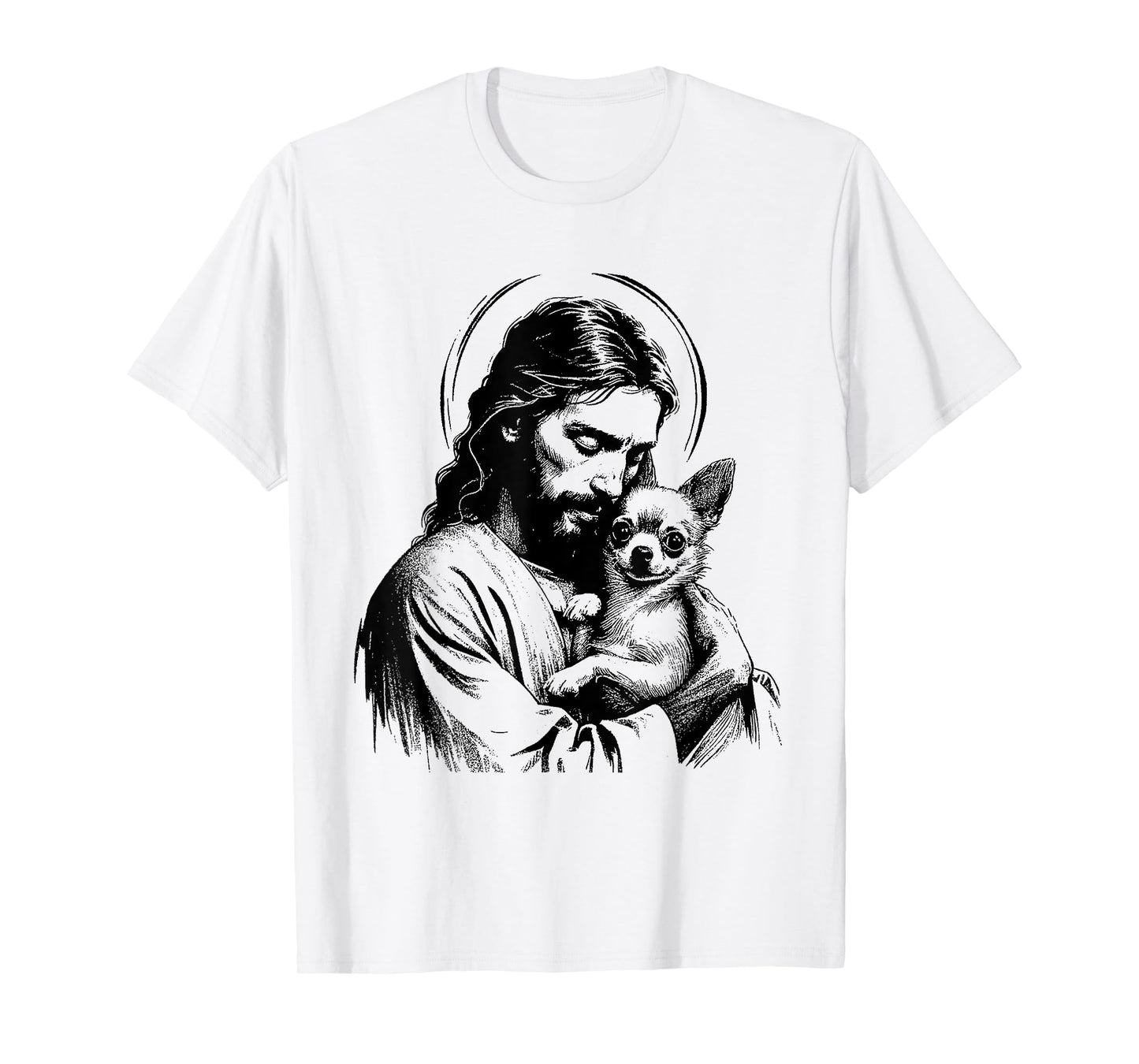 Retro Chihuahua Apparel Gifts Jesus Chihuahua Dog - Funny Christian Religious Dog Lover T-Shirt