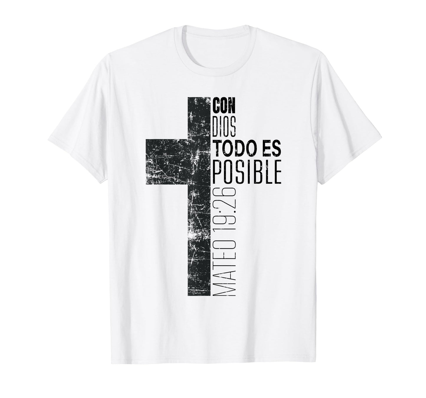 Vintage Christian Spanish Gifts Religious Bible Verse Cross T-Shirt