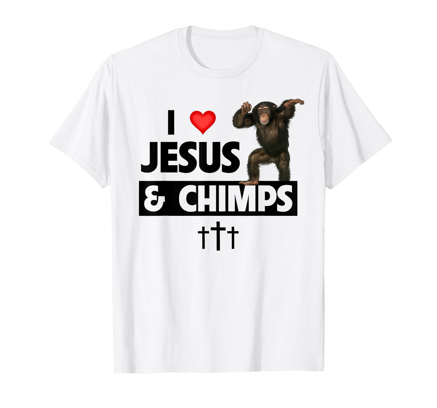 I Love Jesus and Chimps Christian Chimpanzee Monkey Lovers T-Shirt