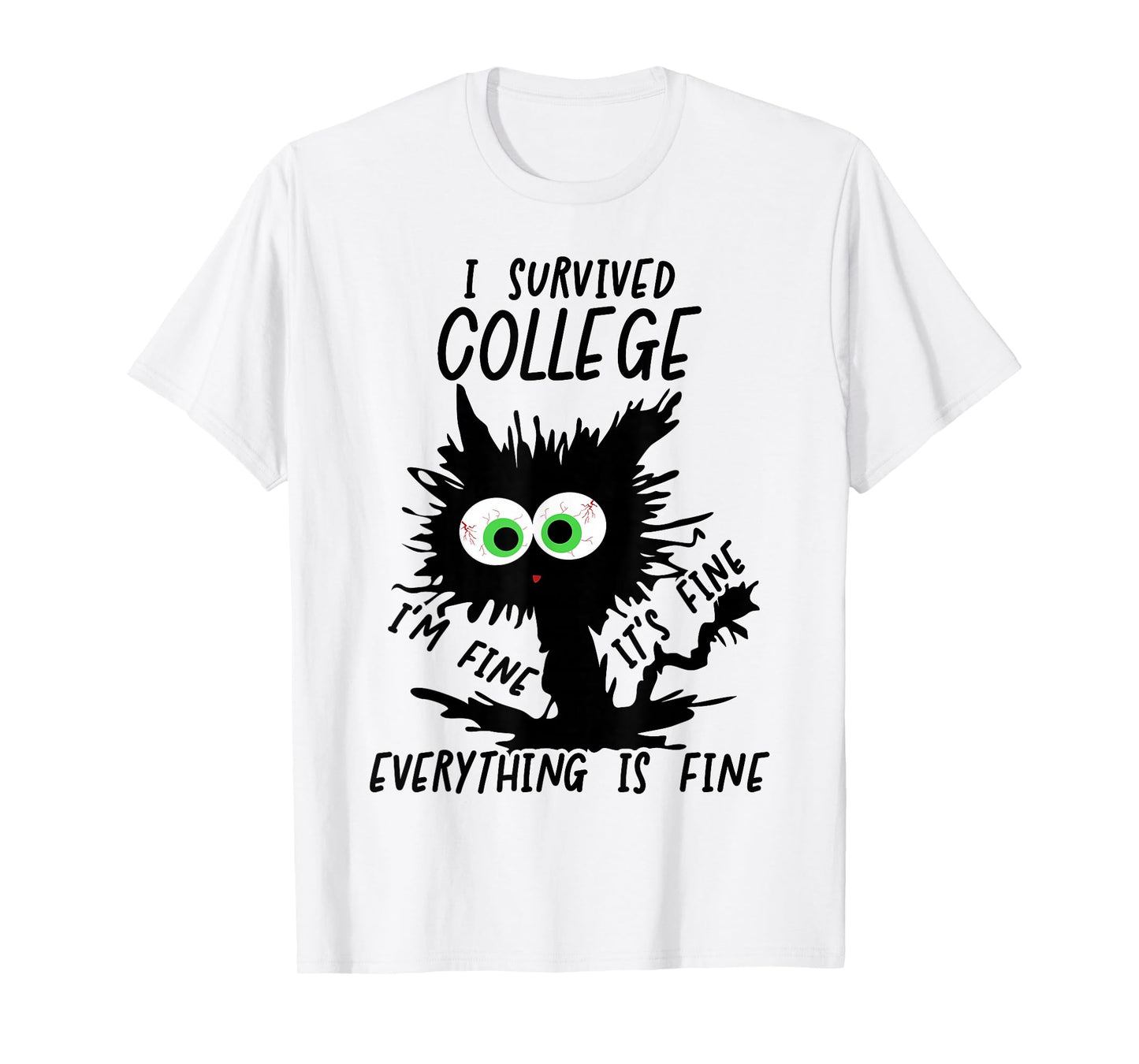 Funny College Grad 2025 I Survived College T-Shirt