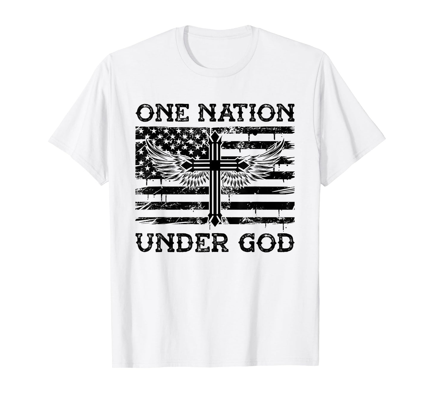 One Nation Under God Jesus Blessed American Flag T-Shirt