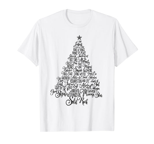Names Of Jesus Christmas Tree Gift Amazing Xmas Tree Gift T-Shirt