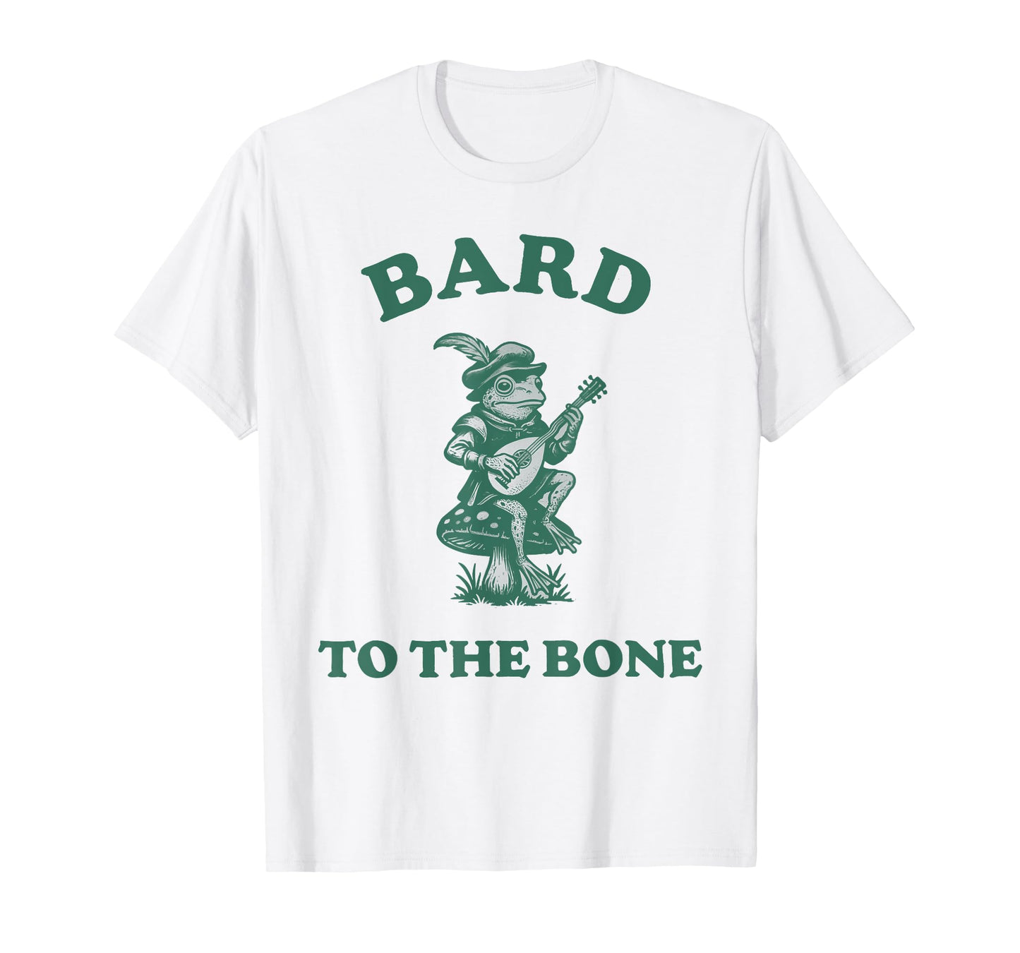 Bard To The Bone Funny Frog Lute Musician Quote T-Shirt