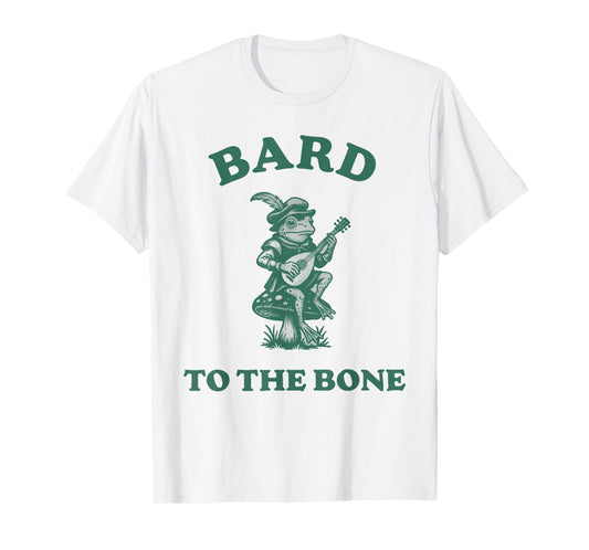 Bard To The Bone Funny Frog Lute Musician Quote T-Shirt