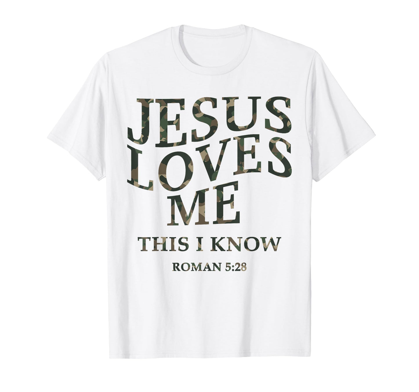 Camo Jesus Loves Me You Christian Youth Men God Son Brother T-Shirt