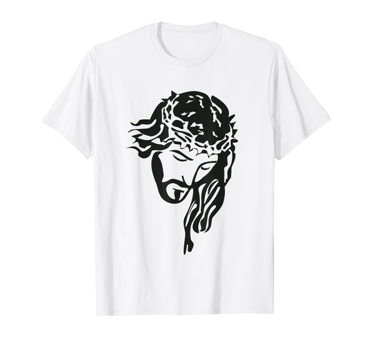Jesus Christ Face with Crown of Thorns God Bible Positive T-Shirt