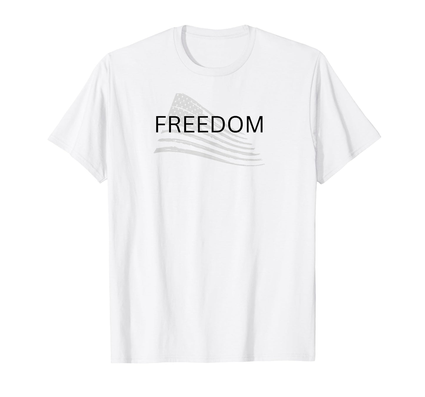 Freedom Text Christian, Patriotic Flag Faith Blk Txt T-Shirt