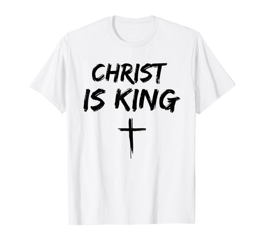 Jesus Christ is King Christian Cross God Faith Bible Minimal T-Shirt