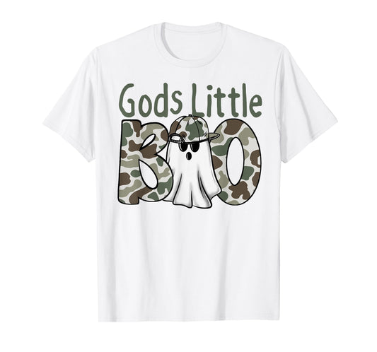 Halloween God's Little Boo Camouflage Boy Kid T-Shirt