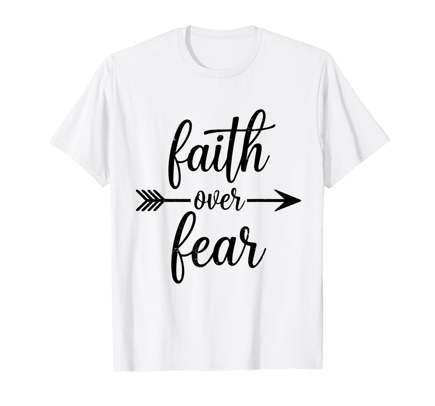 Cute Christian Faith Over Fear Teen Girl Bible Verse Church T-Shirt