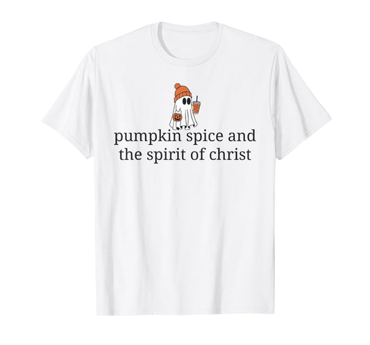 Christian Halloween Ghost Coffee Pumpkin Spice Jesus Christ T-Shirt