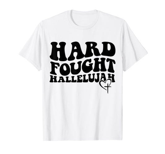 Hard Fought Hallelujah Retro Groovy Jesus T-Shirt