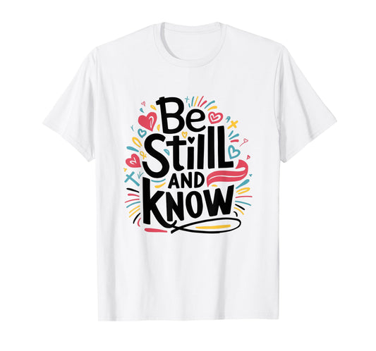 Be Still and Know - Fun Christian Bible Verse Psalm 46:10 T-Shirt