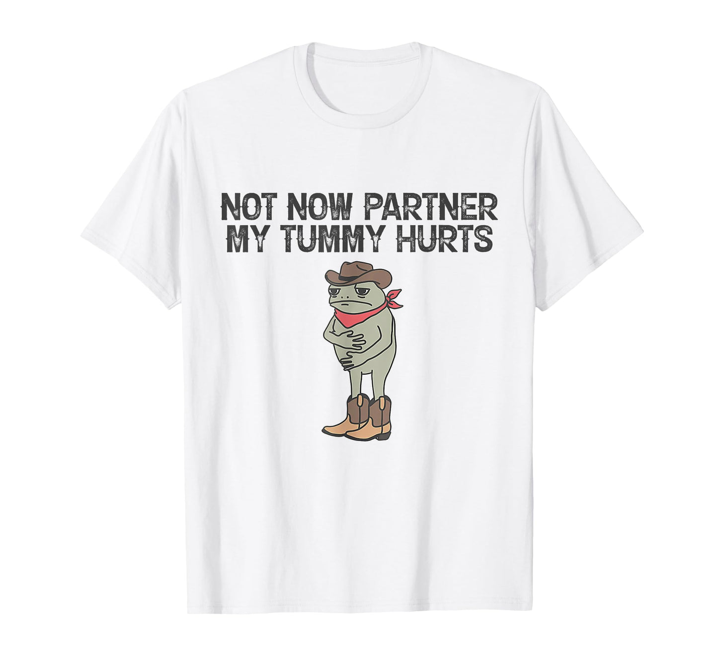 Not Now Partner My Tummy Hurts Funny Quote T-Shirt