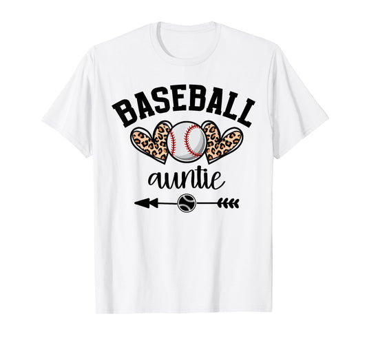 Baseball Auntie Womens Baseball Auntie Game Day Senior Night T-Shirt