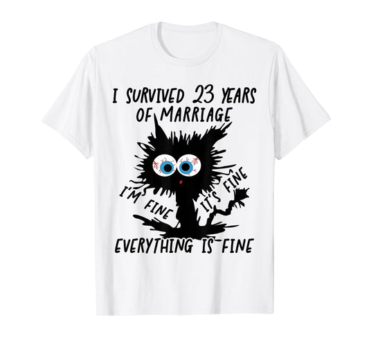 Silver Plate Wedding I Survived 23 Years Of Marriage T-Shirt