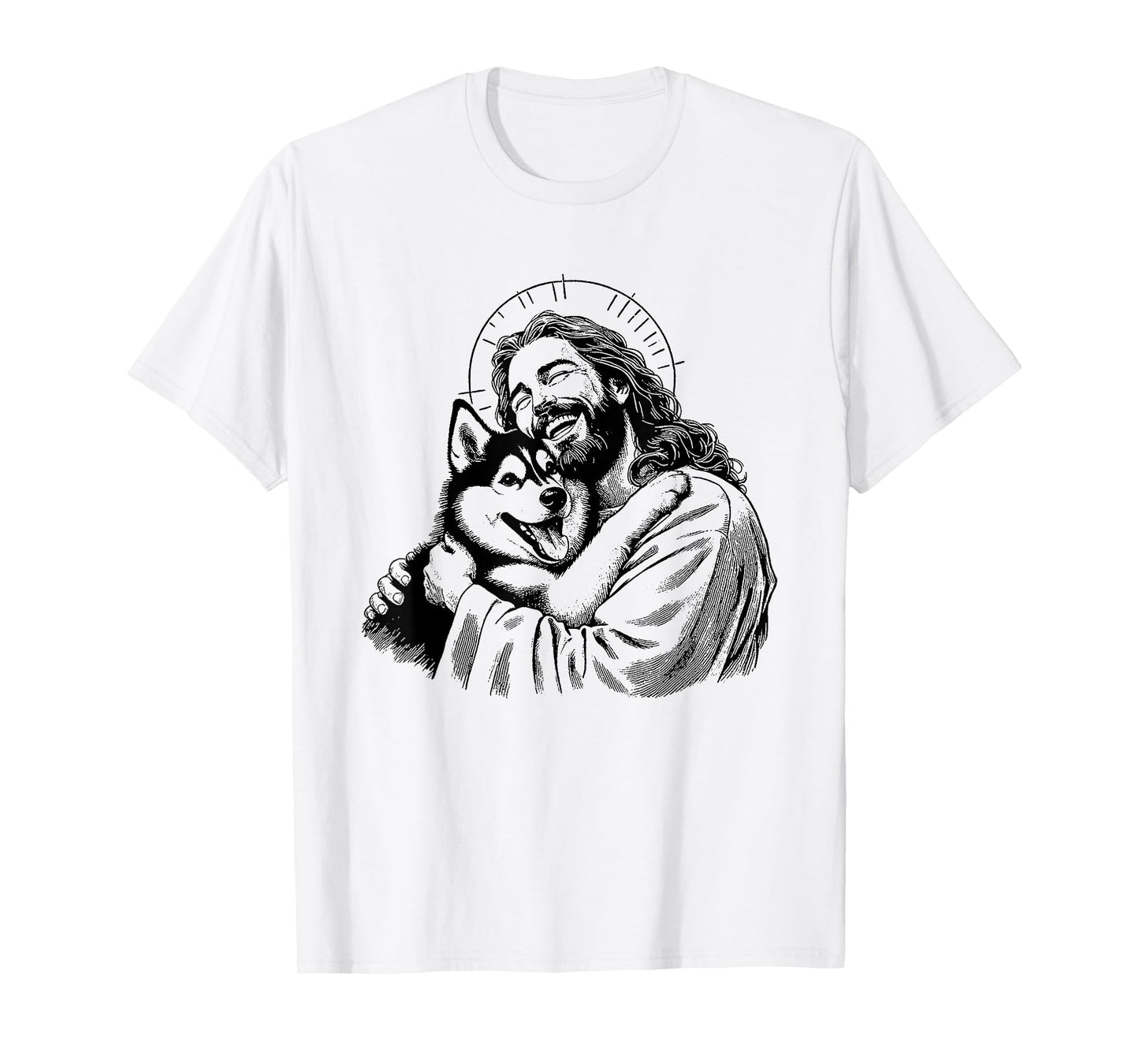 Jesus Siberian Husky - Funny Christian Religious Dog Lover T-Shirt for Men Women Girls Kids