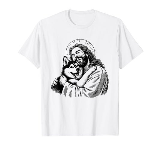 Jesus Siberian Husky - Funny Christian Religious Dog Lover T-Shirt for Men Women Girls Kids