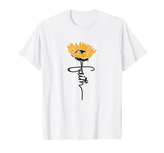 Faith Sunflower Cute Religious Christian T-Shirt