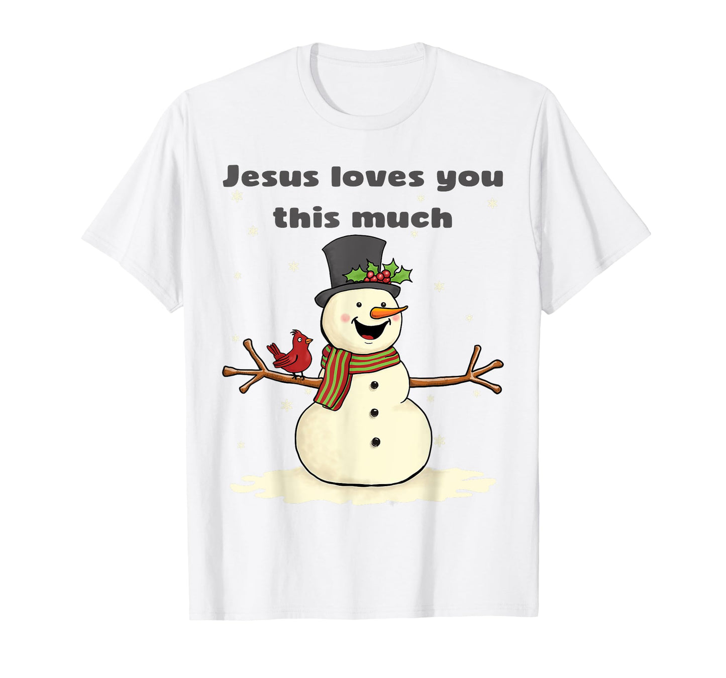 Cute Christian Christmas Snowman Jesus Loves You T-Shirt
