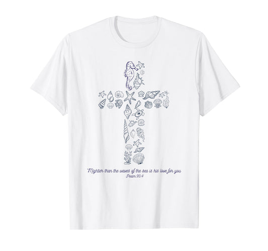 Beachy shirt Christian Ocean Beach Sea Shell Shirts Scuba T-Shirt