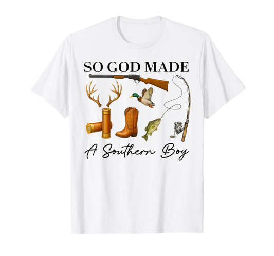 So God Made A Southern Boy Hunting Duck Deer Fishing Toddler T-Shirt