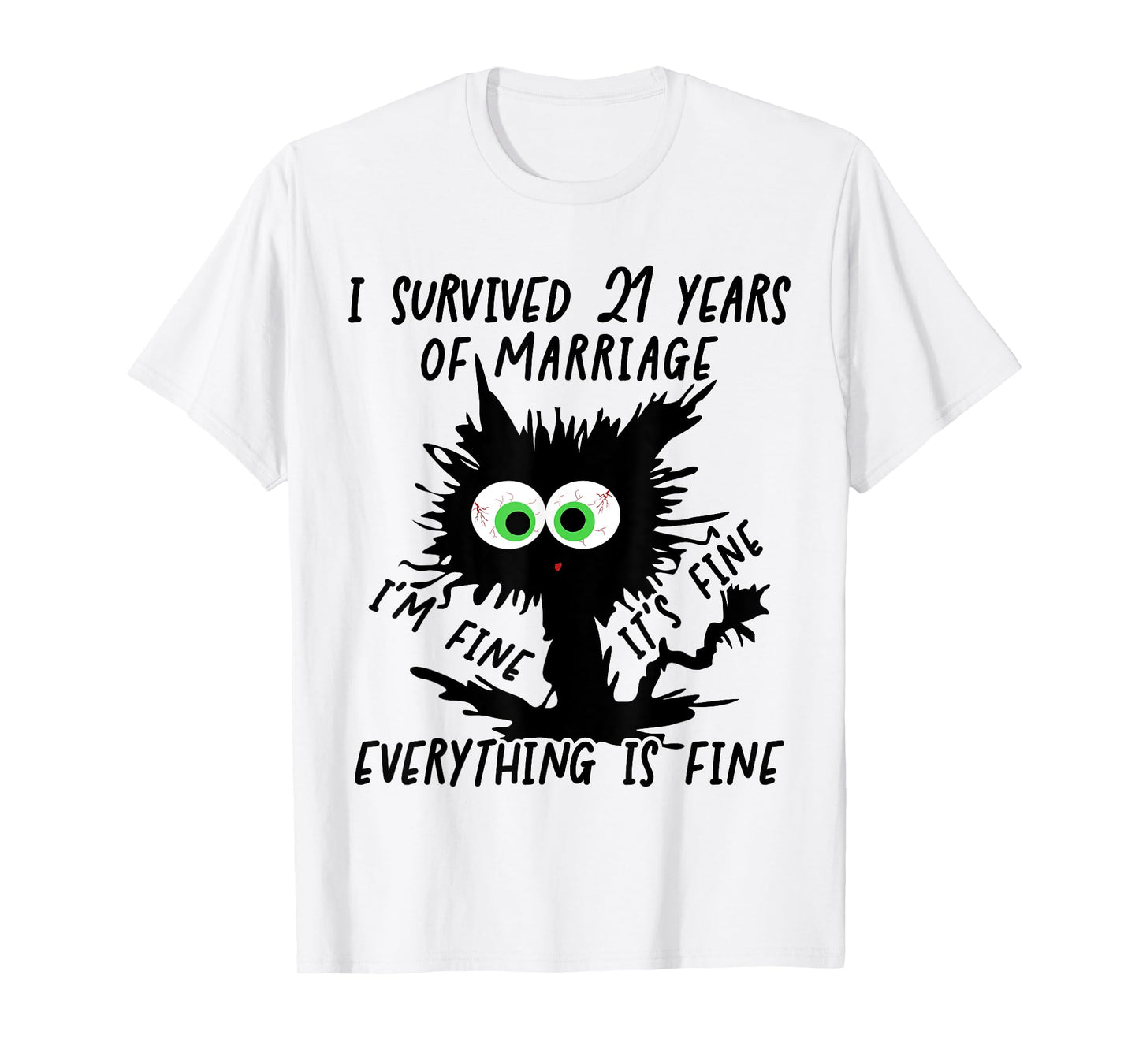 Nickel Wedding I Survived 21 Years Of Marriage T-Shirt