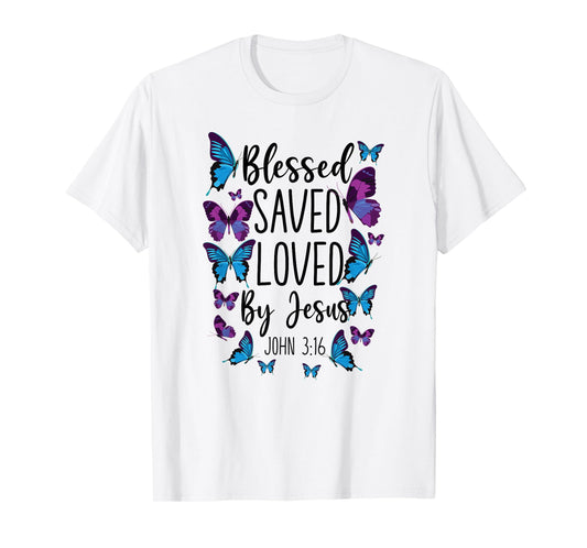 Christian Bible Verse Quote Butterfly John 3:16 T-Shirt