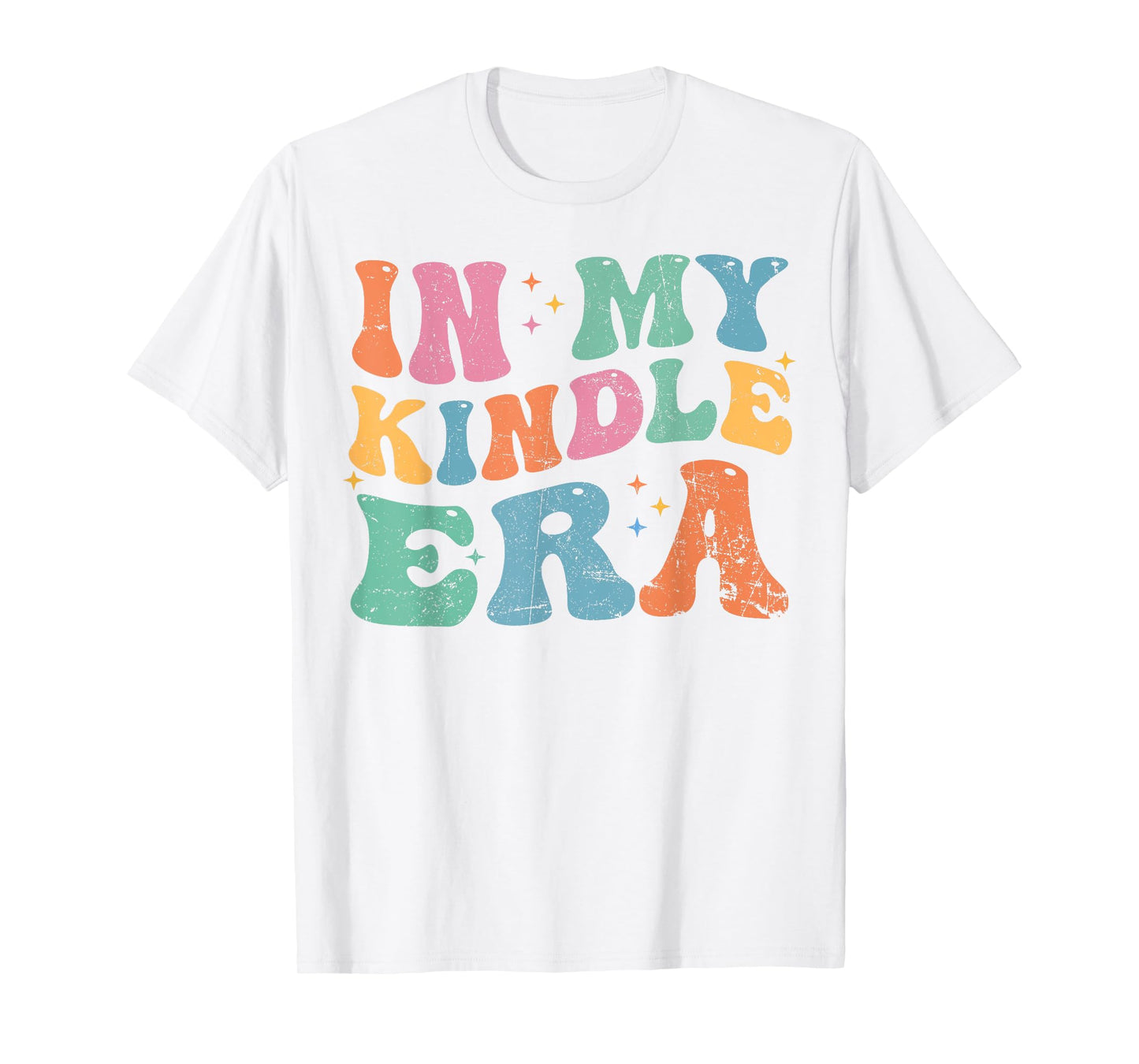 In My Kindle Era Bookish Aesthetic Pastel Colors Quote Retro T-Shirt